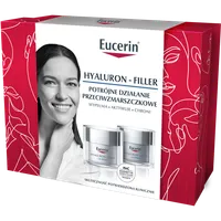 Eucerin Hyaluron-Filler zestaw kosmetyków krem na dzień do skóry suchej SPF 15 + krem na noc do każdego rodzaju skóry, 50 ml + 50 ml
