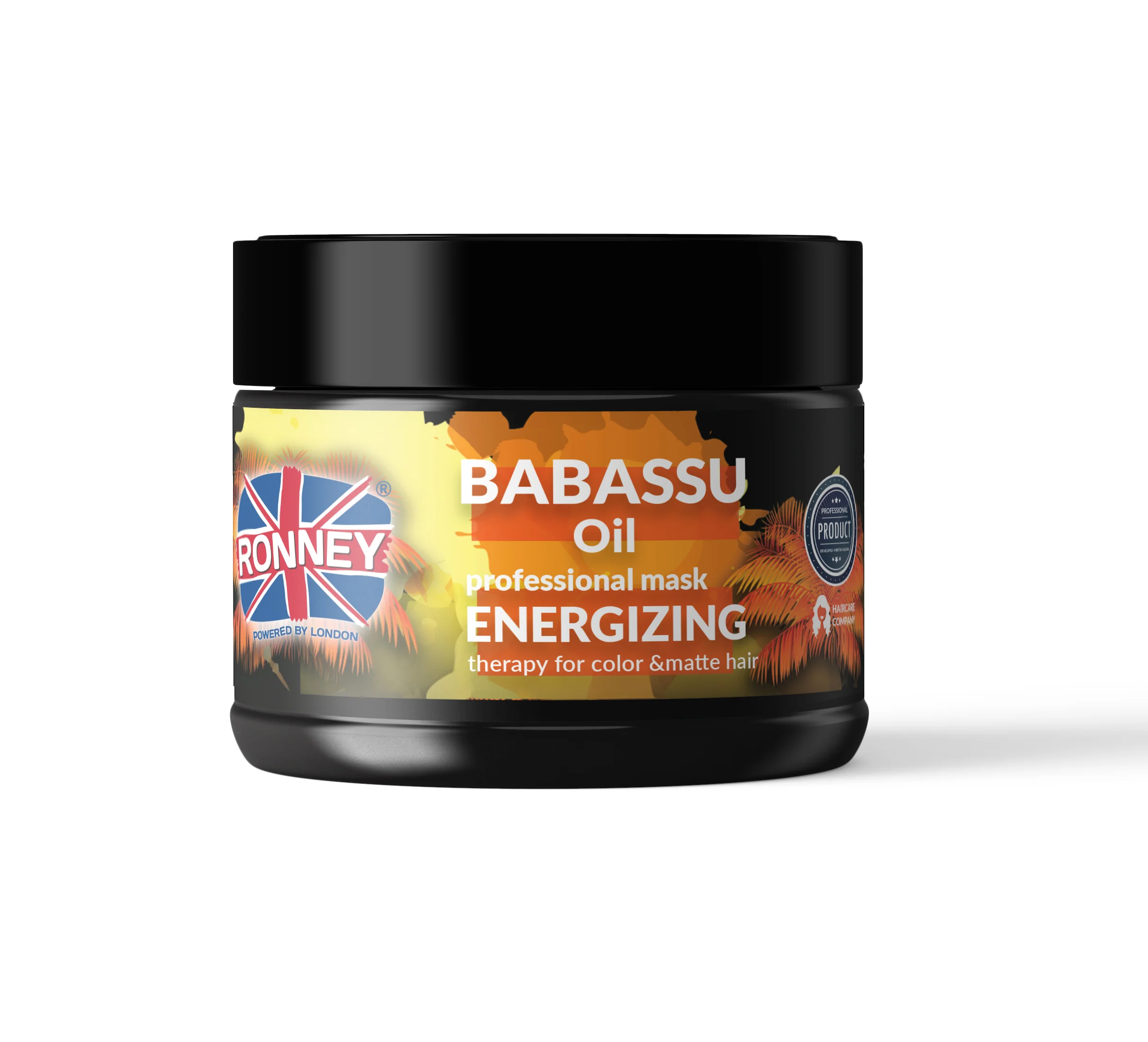 RONNEY Professional Mask Babassu Oil Energizing Therapy Maska energetyzująca do włosów farbowanych i pozbawionych blasku, 300 ml