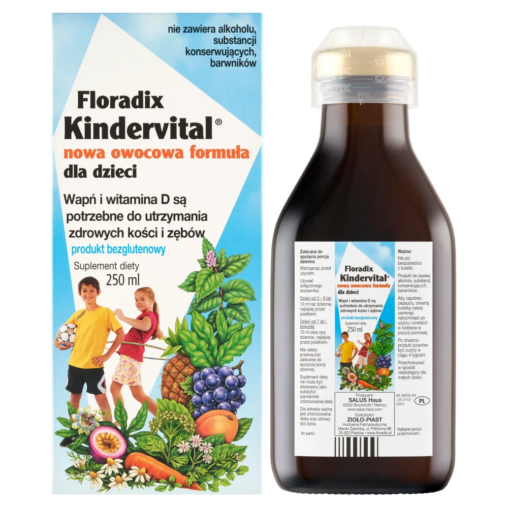 Floradix Kinder Nowa Owocowa Formuła suplement diety, 250 ml