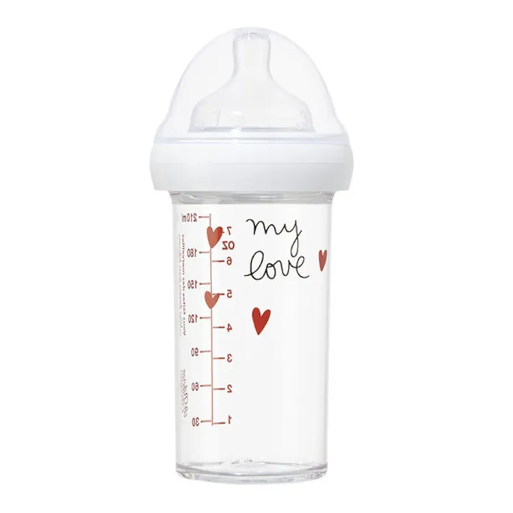Le Biberon Français butelka ze smoczkiem dla niemowląt 6 m+ tritanowa My Love, 210 ml