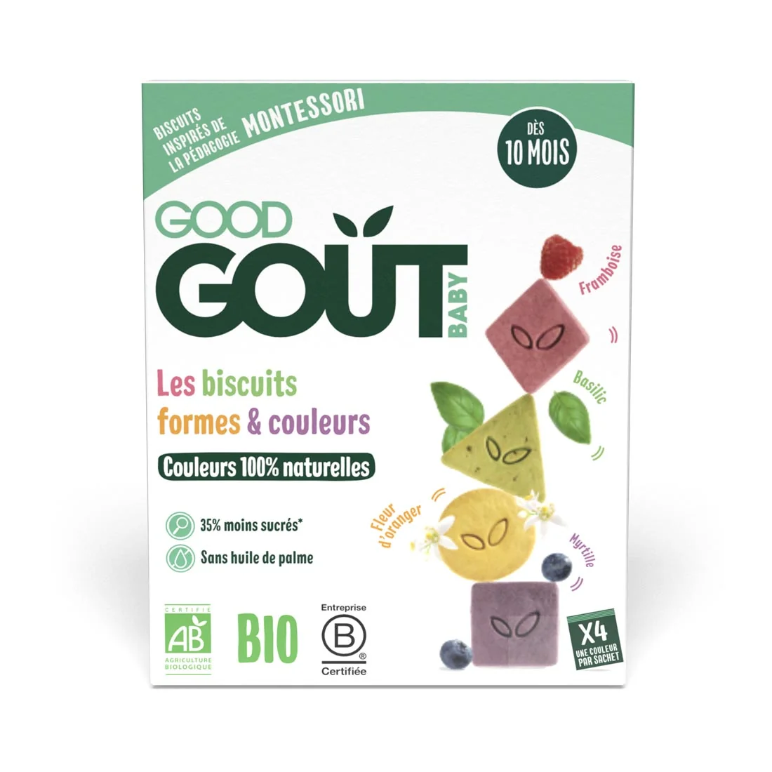 Good Gout BIO herbatniki kolory i kształty, 80 g