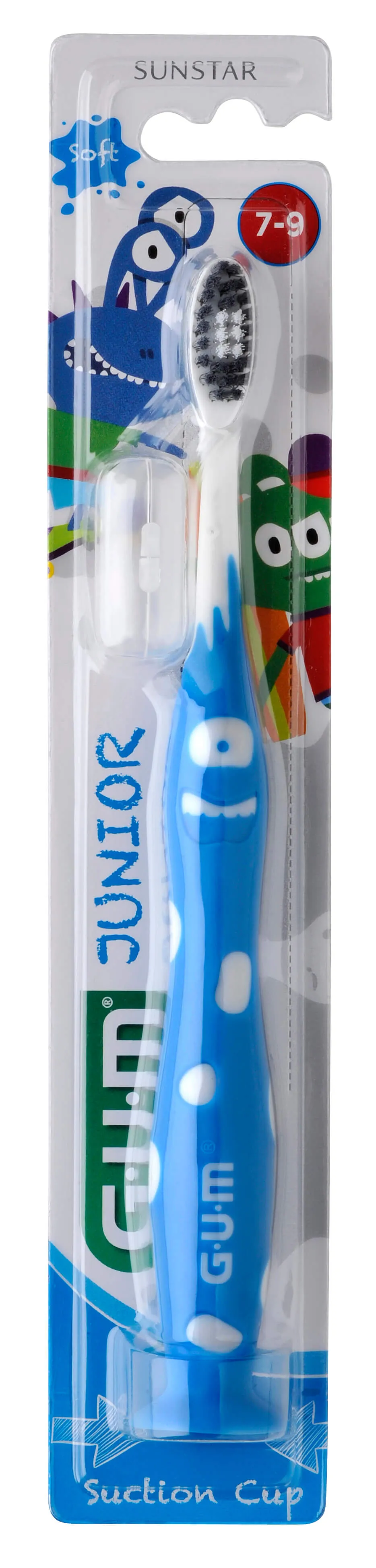 Sunstar Gum Monster Junior, szczoteczka do zębów dla dzieci w wieku 7-9 lat, miękka, 1 sztuka 