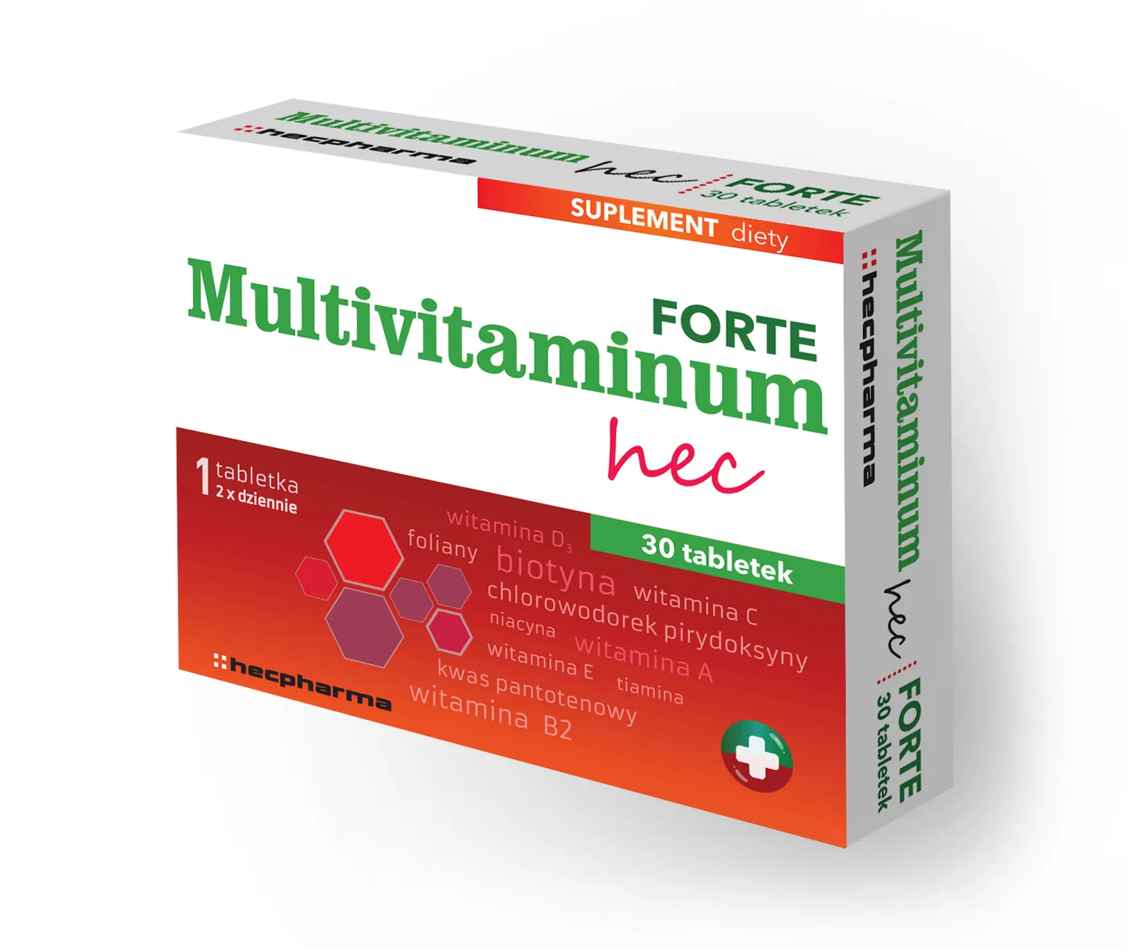 Multivitaminum Hec Forte, suplement diety,  30 tabletek