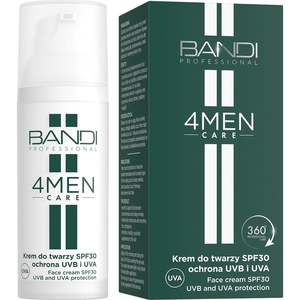 BANDI 4Men Care krem do twarzy SPF 30 ochrona UVB i UVA, 50 ml