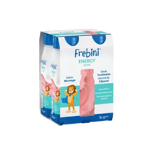 Frebini Energy Drink płyn o smku truskawkowym, 4 x 200 ml