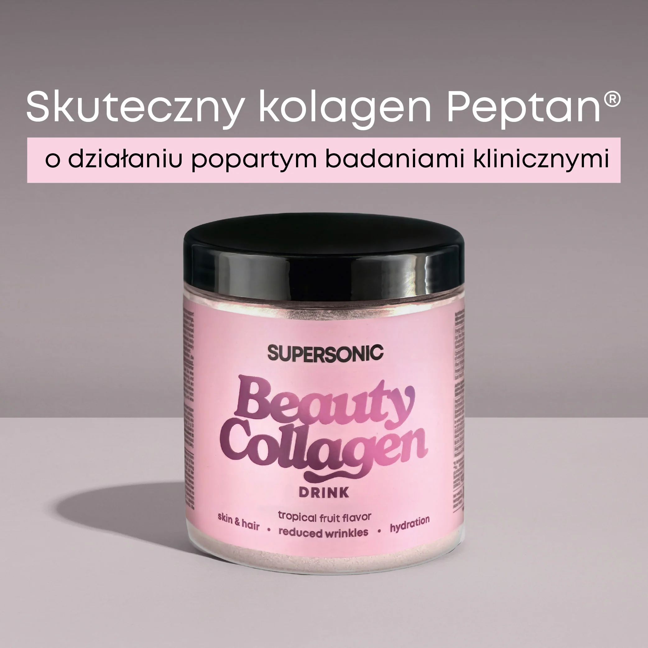Supersonic Collagen Beauty Drink kolagen w proszku, smak tropikalny, 185 g