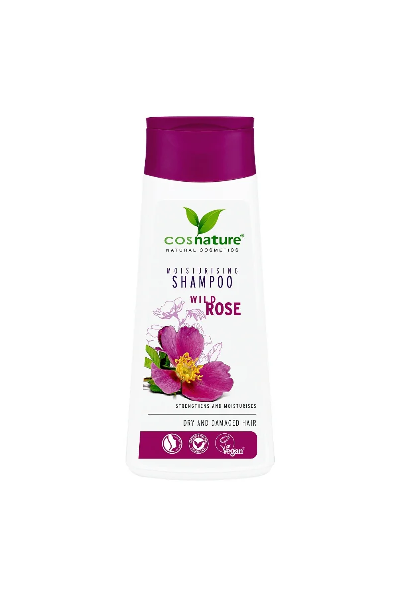 Cosnature naturalny nawilżający szampon do włosów z dziką różą, 200 ml