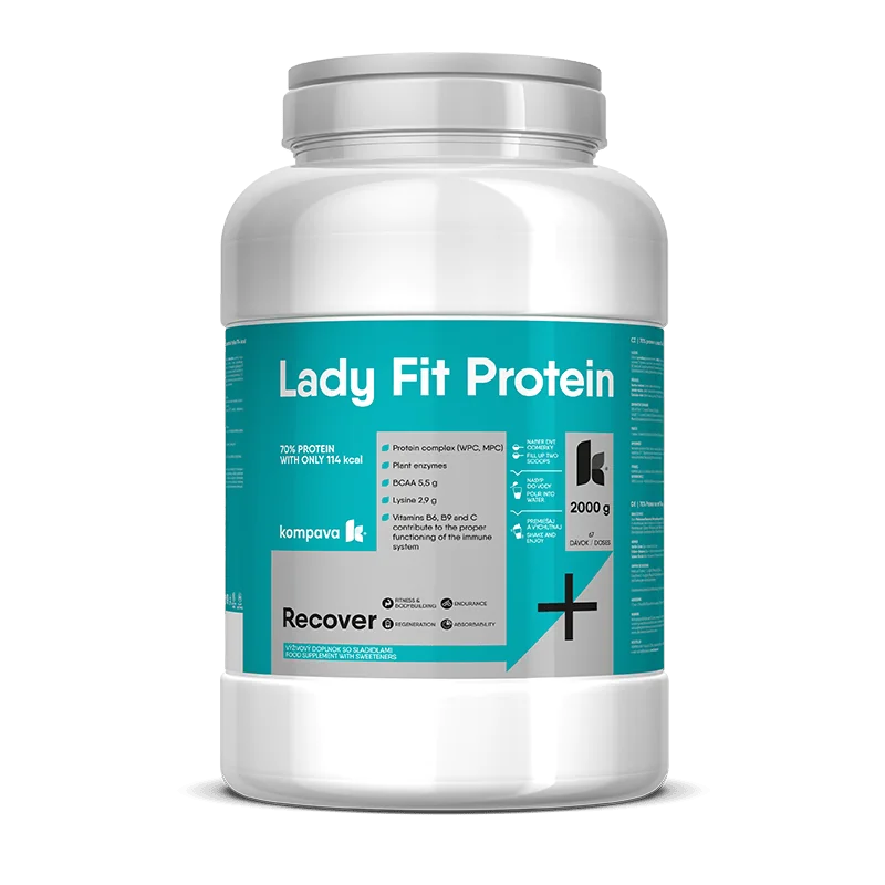 Kompava Lady Fit Protein odżywka białkowa o smaku czekolada – wiśnia, 2000 g