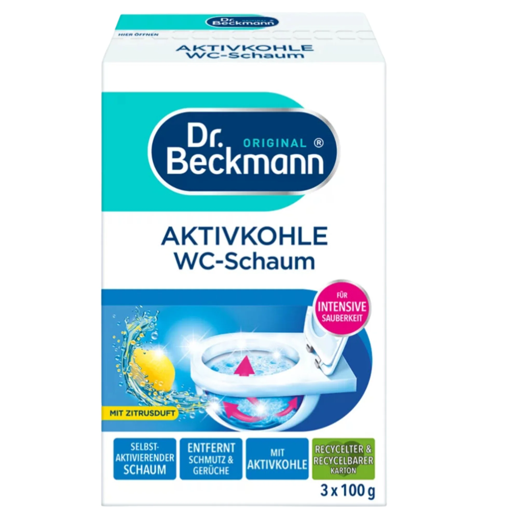 Dr. Beckmann pianka czyszcząca do WC, 3 x 100 g