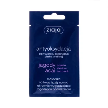 Ziaja Jagody Acai maseczka na twarz i szyję na noc aktywnie wygładzająca, 7 ml