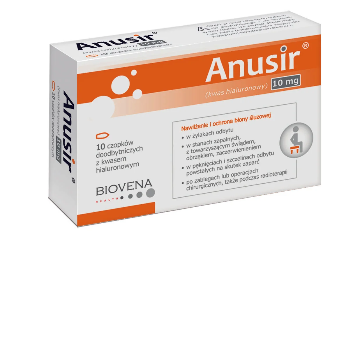 Anusir® 10 czopków doodbytniczych z kwasem hialuronowym