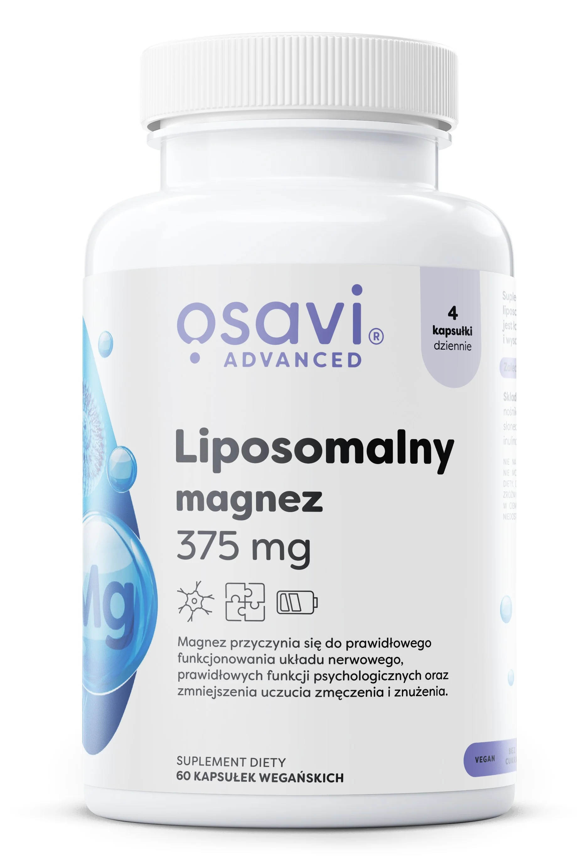 Osavi Liposomalny Magnez 375 mg 60 kapsułek wegańskich