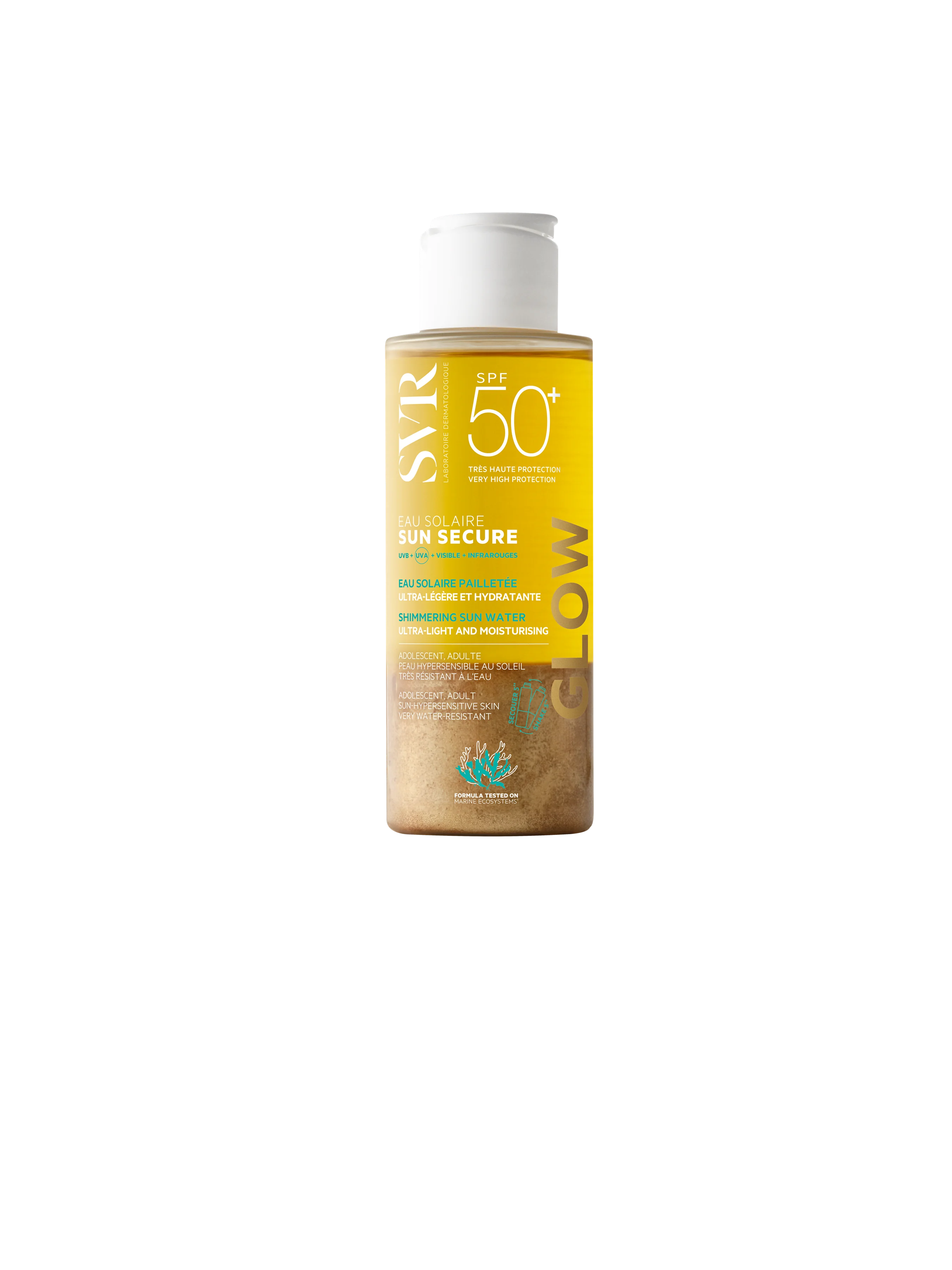 SVR Sun Secure rozświetlająca woda słoneczna SPF 50+, 100 ml