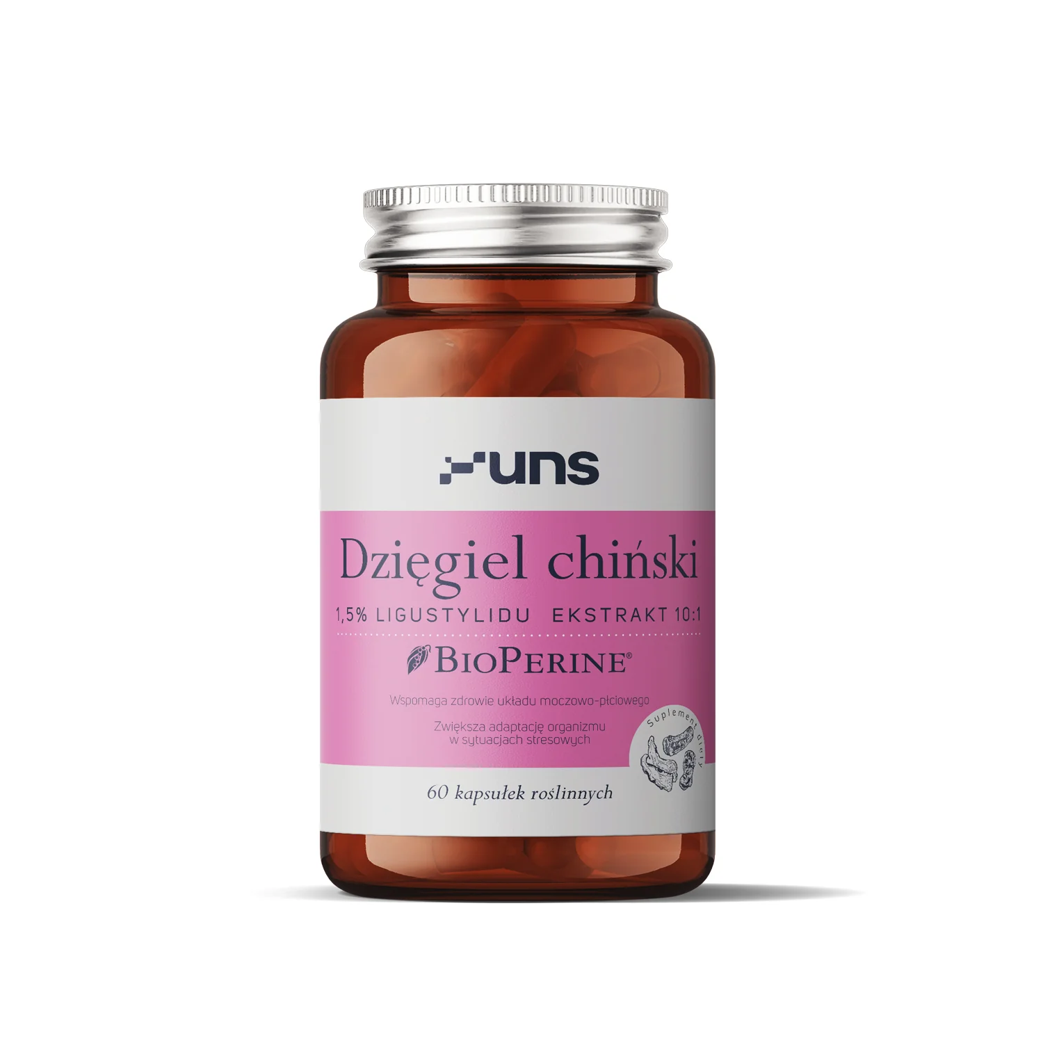 UNS Dzięgiel chiński + BioPerine® 60 wege kapsułek