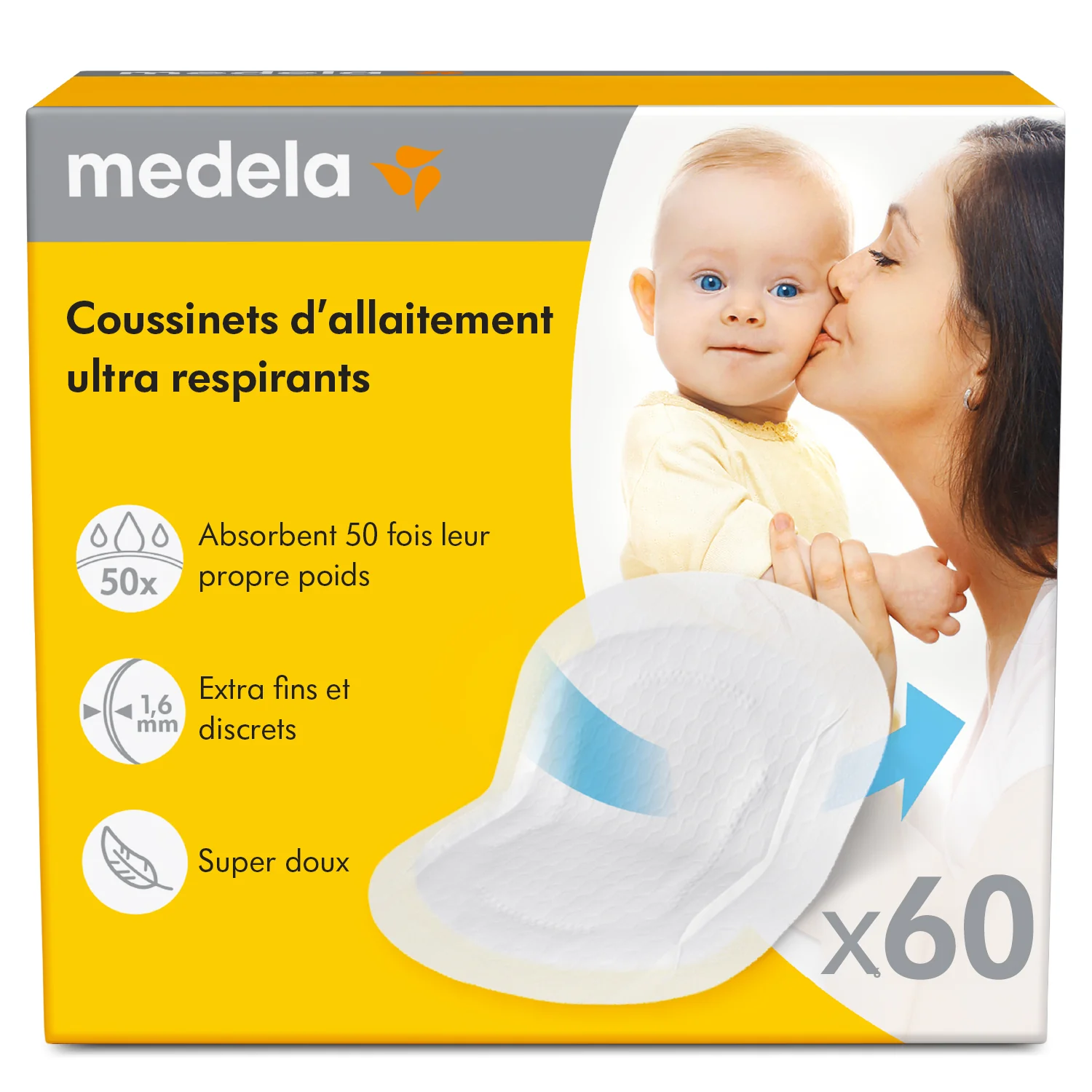 Medela oddychające wkładki laktacyjne, 60 sztuk