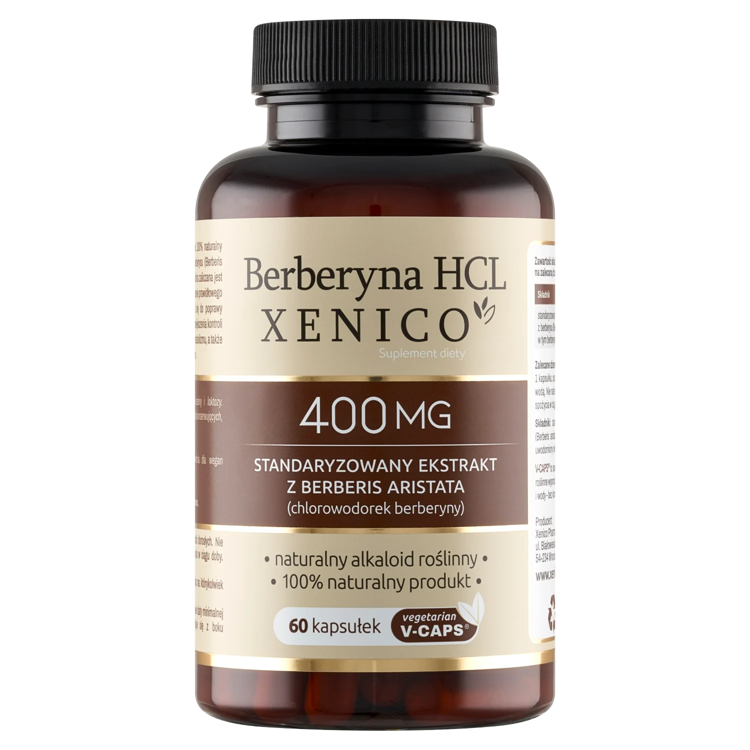 Berberyna HCL Xenico suplement diety, 60 kapsułek