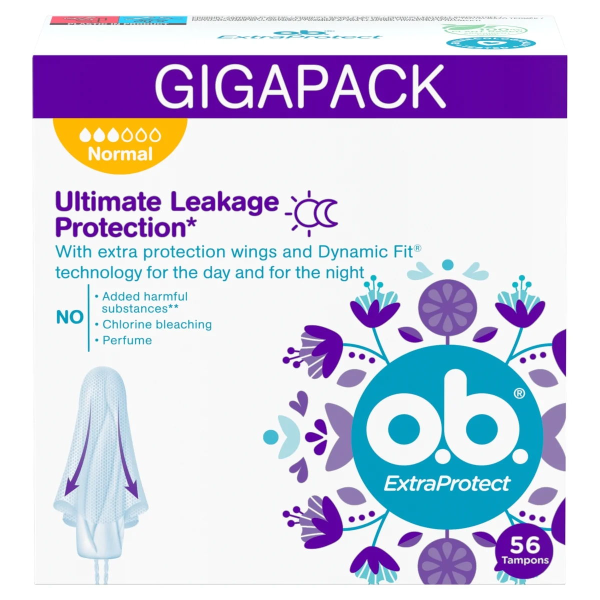 o.b. Extra Protect Normal tampony, 56 szt.