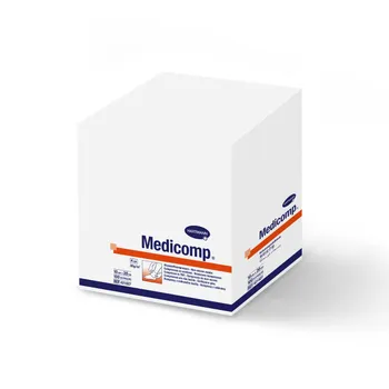Medicomp, kompresy chłonne z włókniny, 4-warstwowe, 10 cm x 20 cm, 100 sztuk 