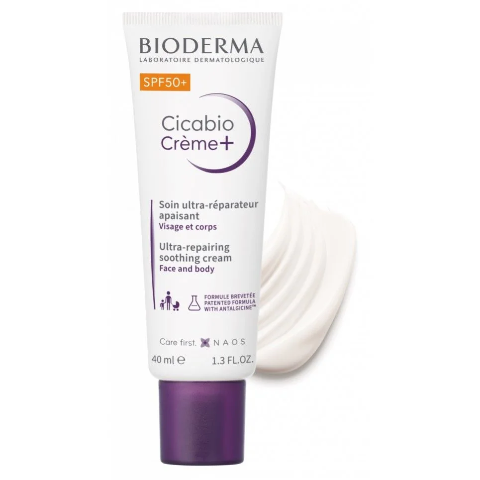 Bioderma Cicabio Cream+ SPF50+ krem naprawczo-kojący, 40 ml. Data ważności: 31.10.2026