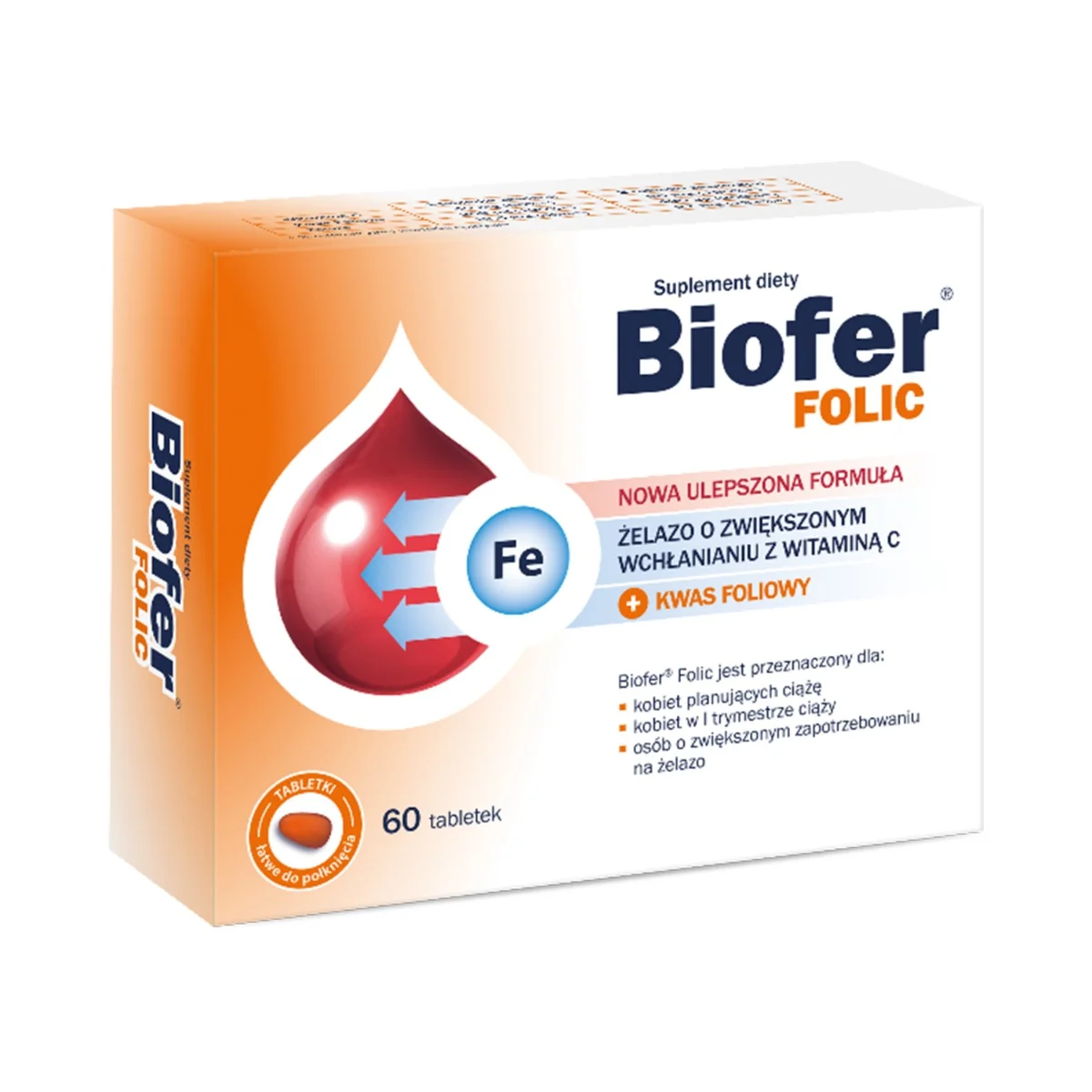 Biofer Folic suplement diety, 60 tabletek