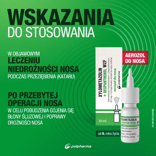 Xylometazolin + Dexpanthenol WZF 0,1 mg + 5,0 mg areozol do nosa, 10 ml
