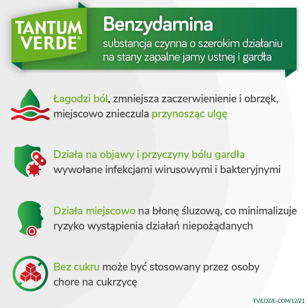 Tantum Verde, smak miodowo pomarańczowy, 20 pastylek do ssania 