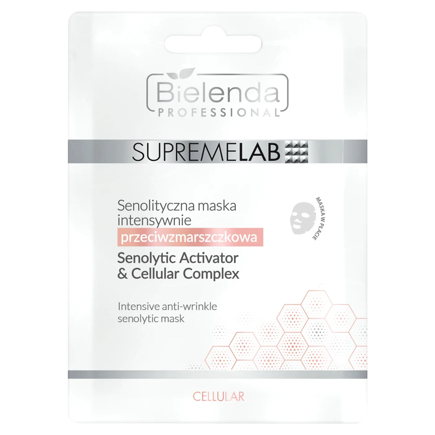 Bielenda Professional Supremelab Skin Tone senolityczna maska intensywnie przeciwzmarszczkowa z Senolytic Activator & Cellular Complex, 1 płat