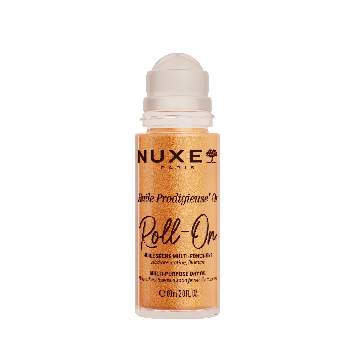 Nuxe Huile Prodigieuse® suchy olejek roll-on ze złotymi drobinkami, 60 ml