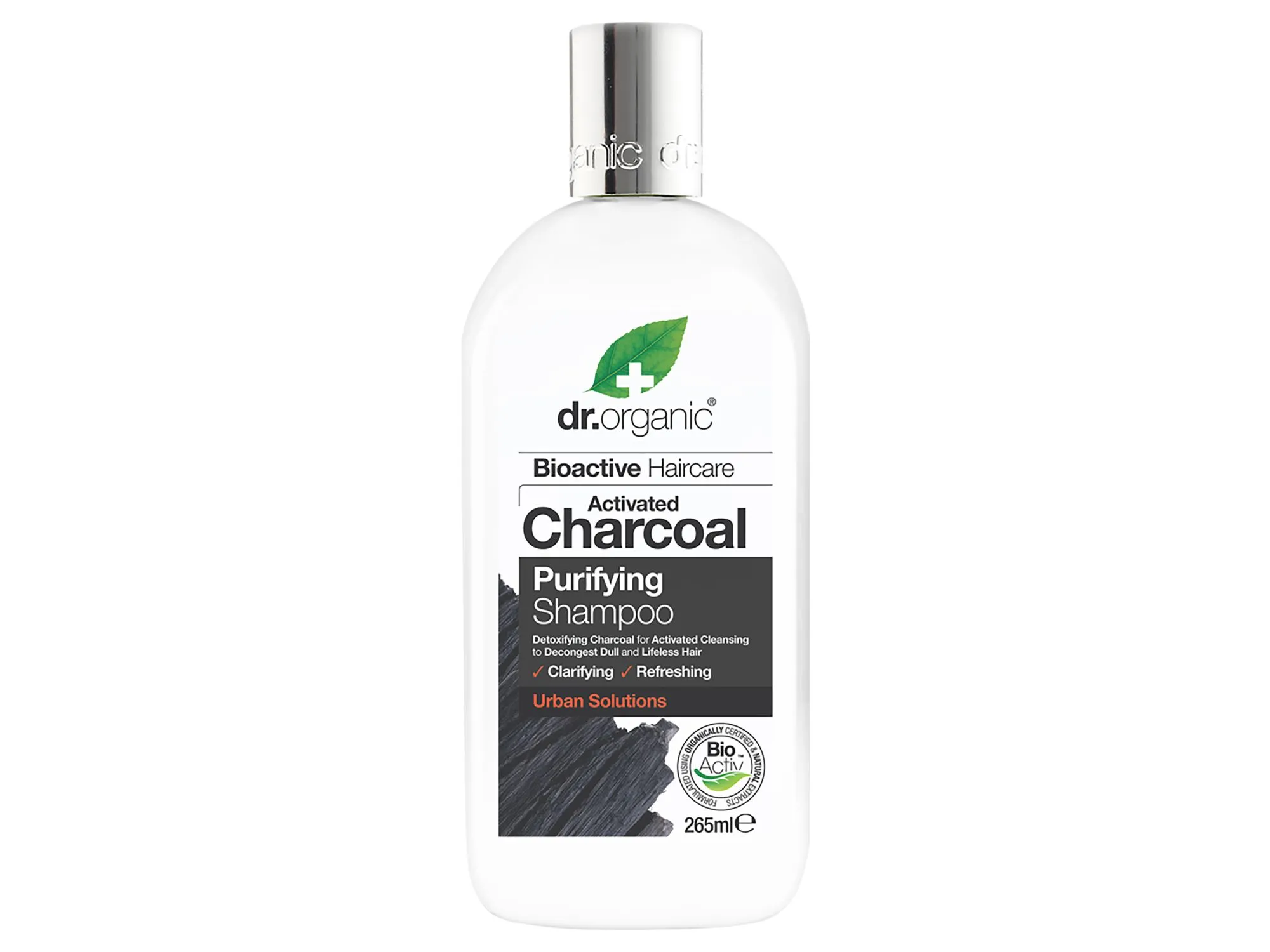 Dr. Organic Charcoal, szampon do włosów z organicznym aktywnym węglem, 265 ml