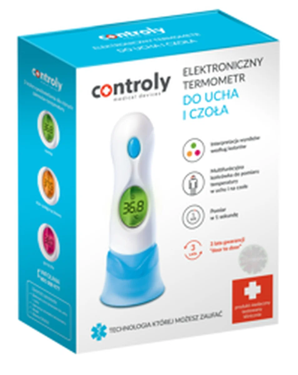 Controly Elektroniczny Termometr do ucha i czoła 1 sztuka