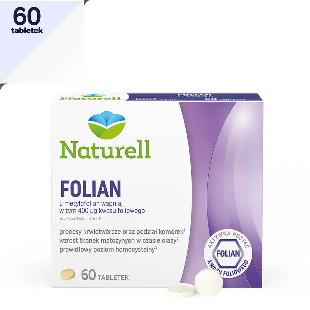 Naturell Folian suplement diety, 60 tabletek