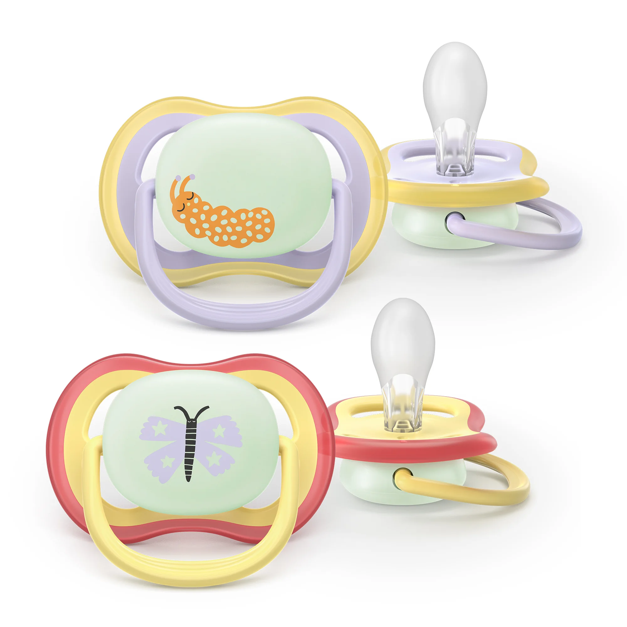 Philips Avent Ultra Air Nighttime świecący w ciemności ortodontyczny smoczek uspokajający 0-6 m, 2 sztuki