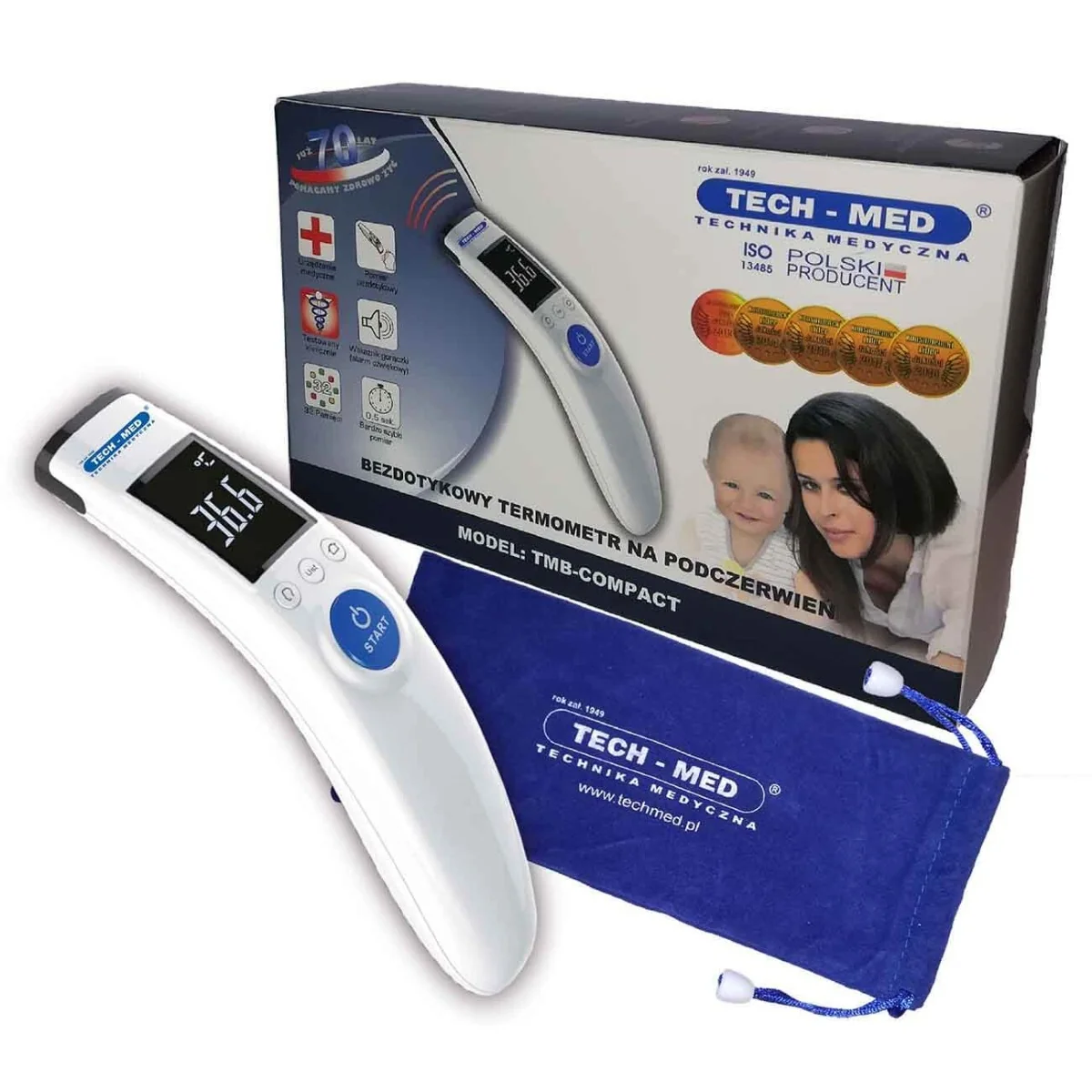 Tech-Med TMB- COMPACT termometr bezdotykowy, 1 sztuka