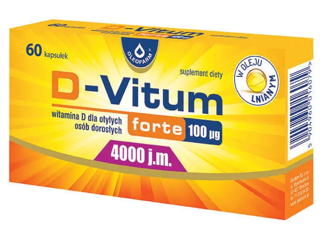 D-Vitum Forte 4000 j.m., suplement diety, 60 kapsułek