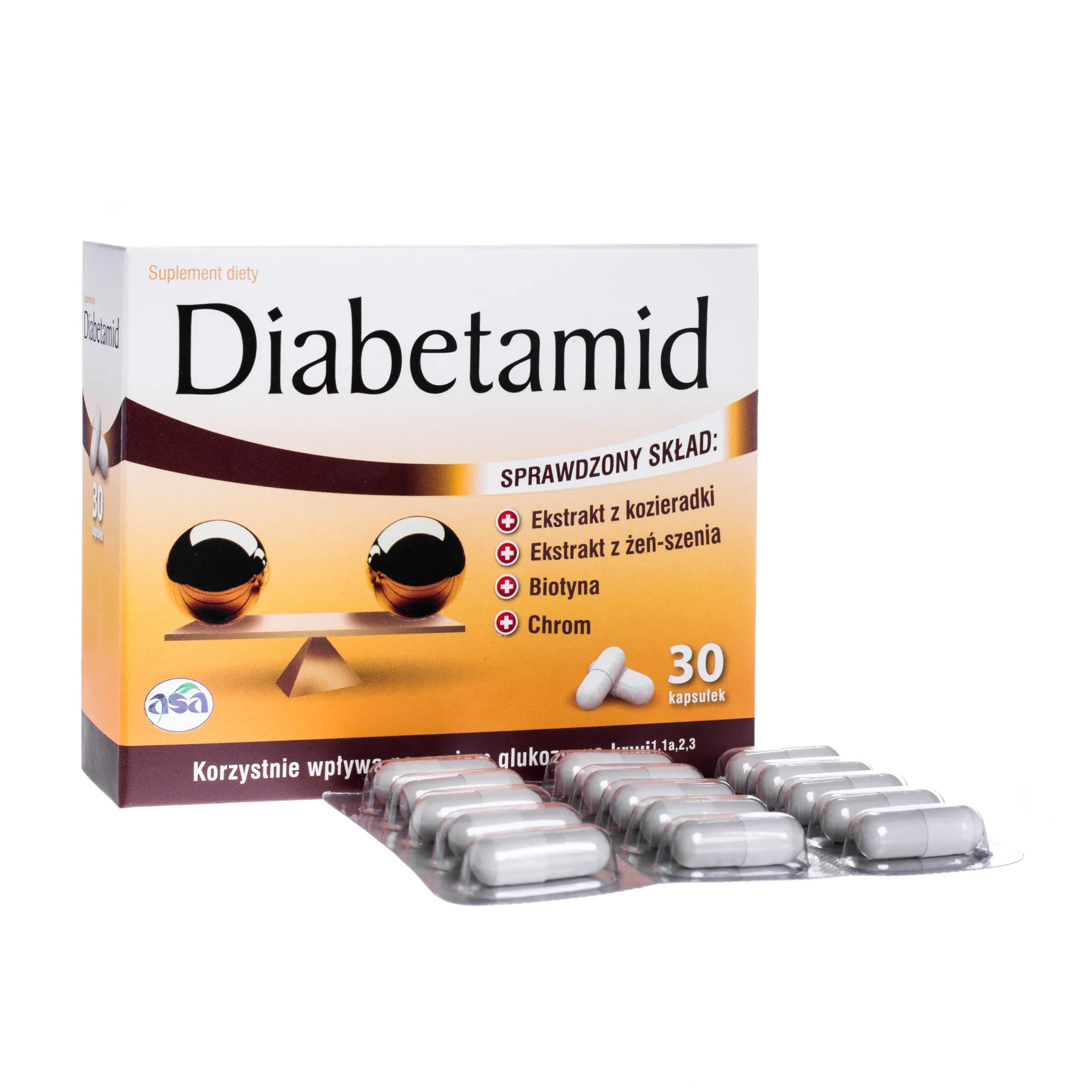 Diabetamid, suplement diety, 30 kapsułek 