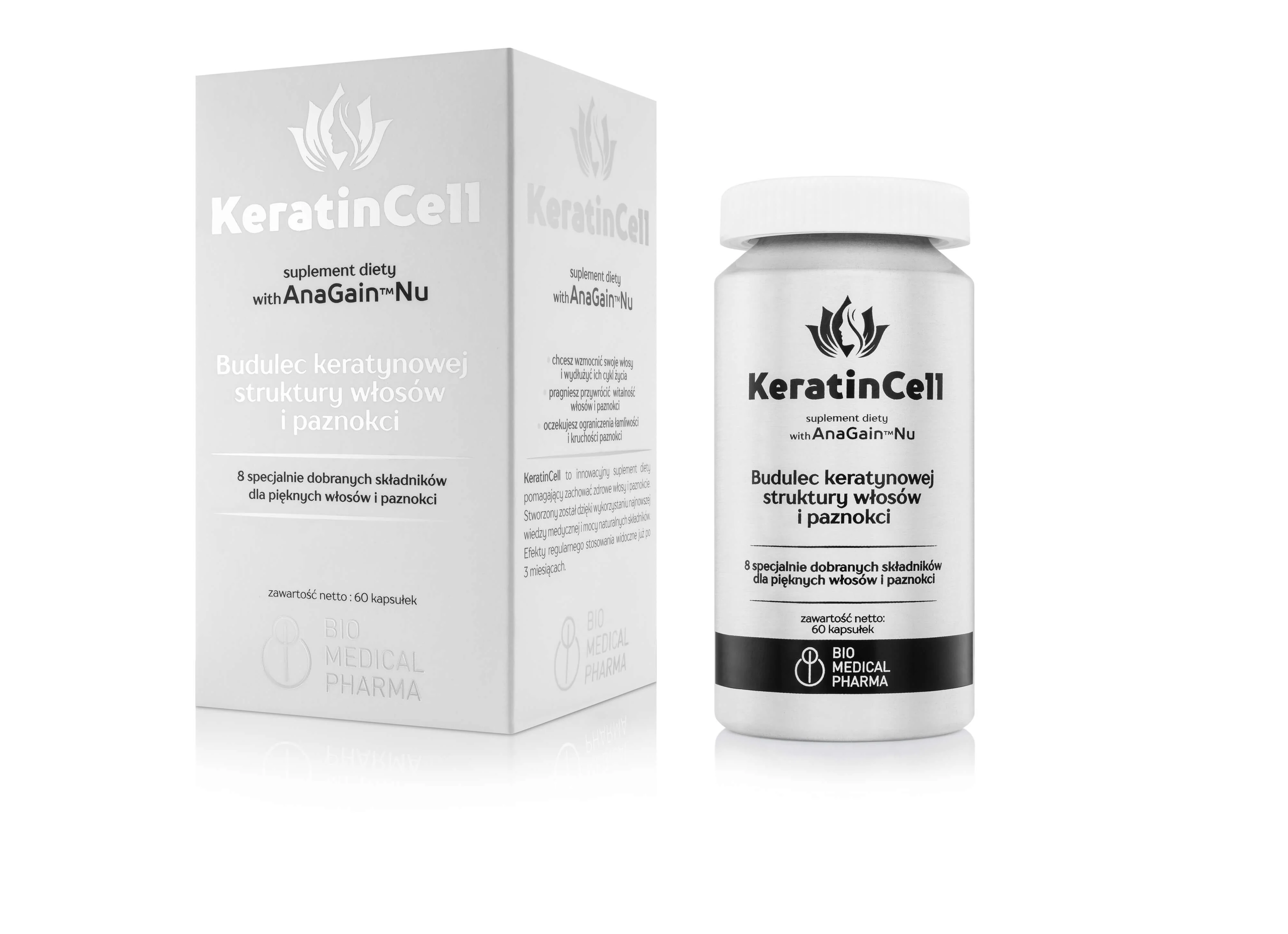 KeratinCell suplement diety, 60 kapsułek. Data ważności: 31.10.2026