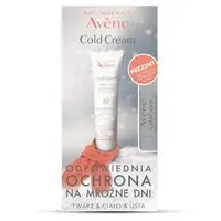 Avene Cold Cream, krem nawilżający ochronny do skóry suchej, 100 ml + pomadka odżywcza do ust, 4 g
