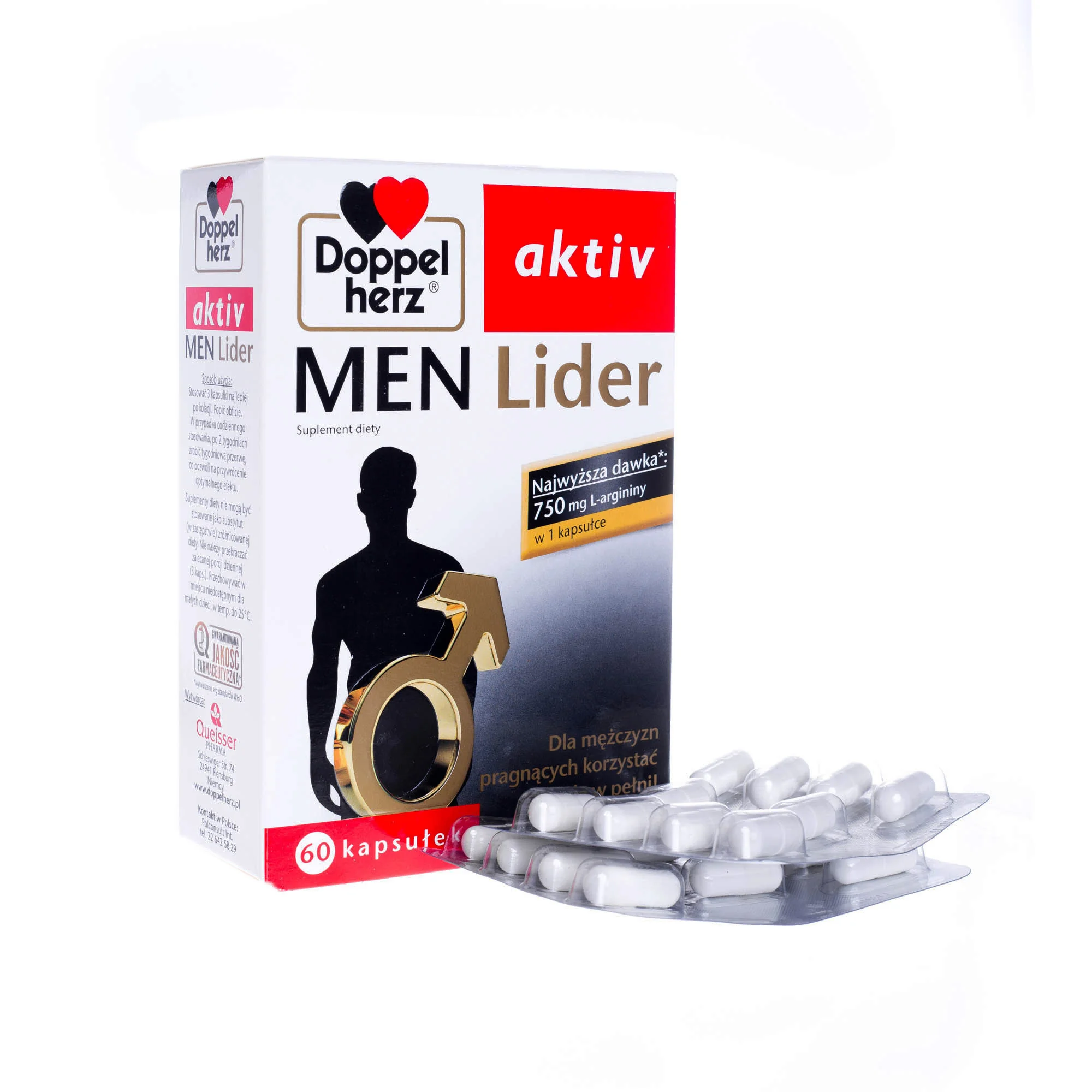 Doppelherz aktiv MEN Lider suplement diety, 60 kapsułek