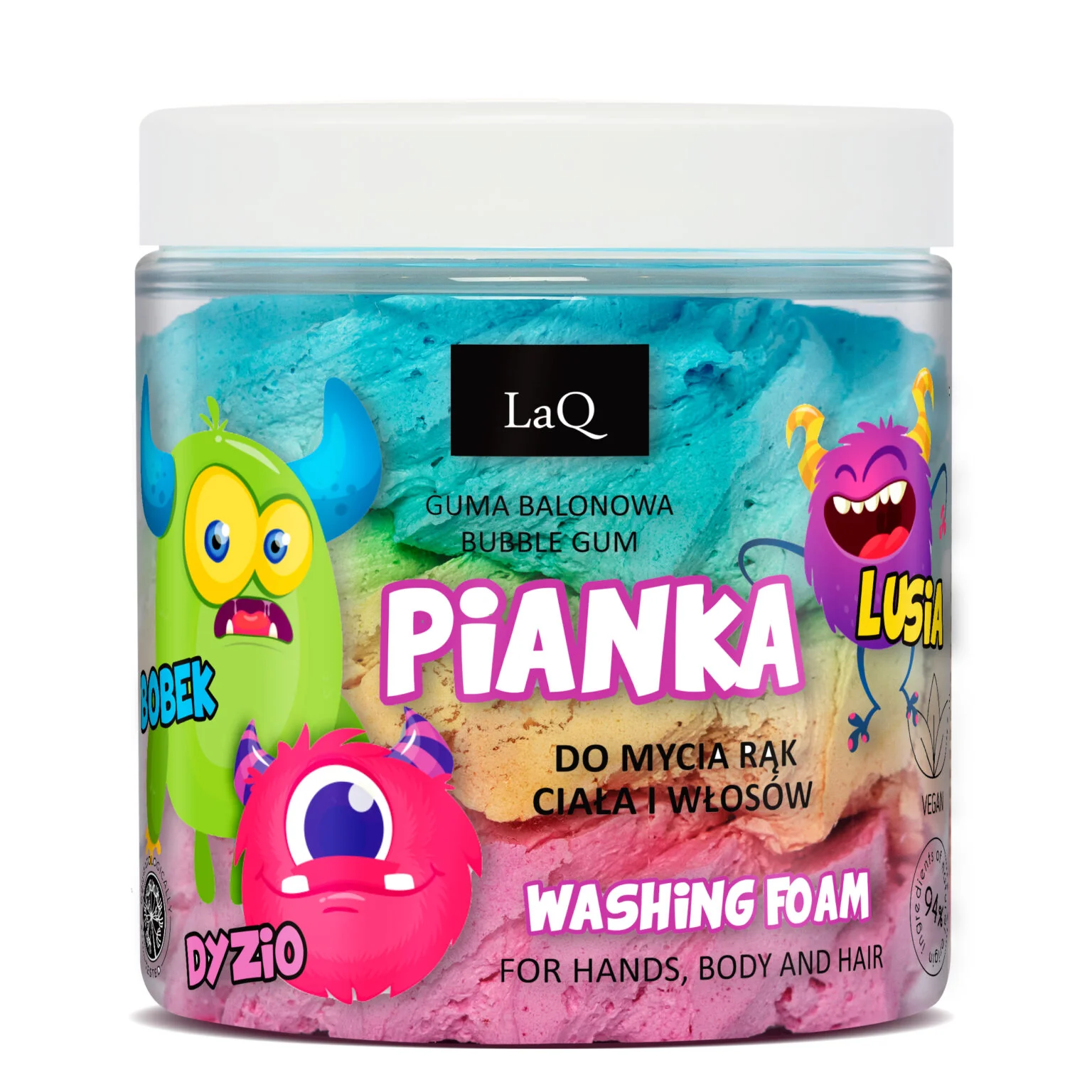 LaQ Bobek Dyzio Lusia 3-kolorowa pianka myjąca, 100 g