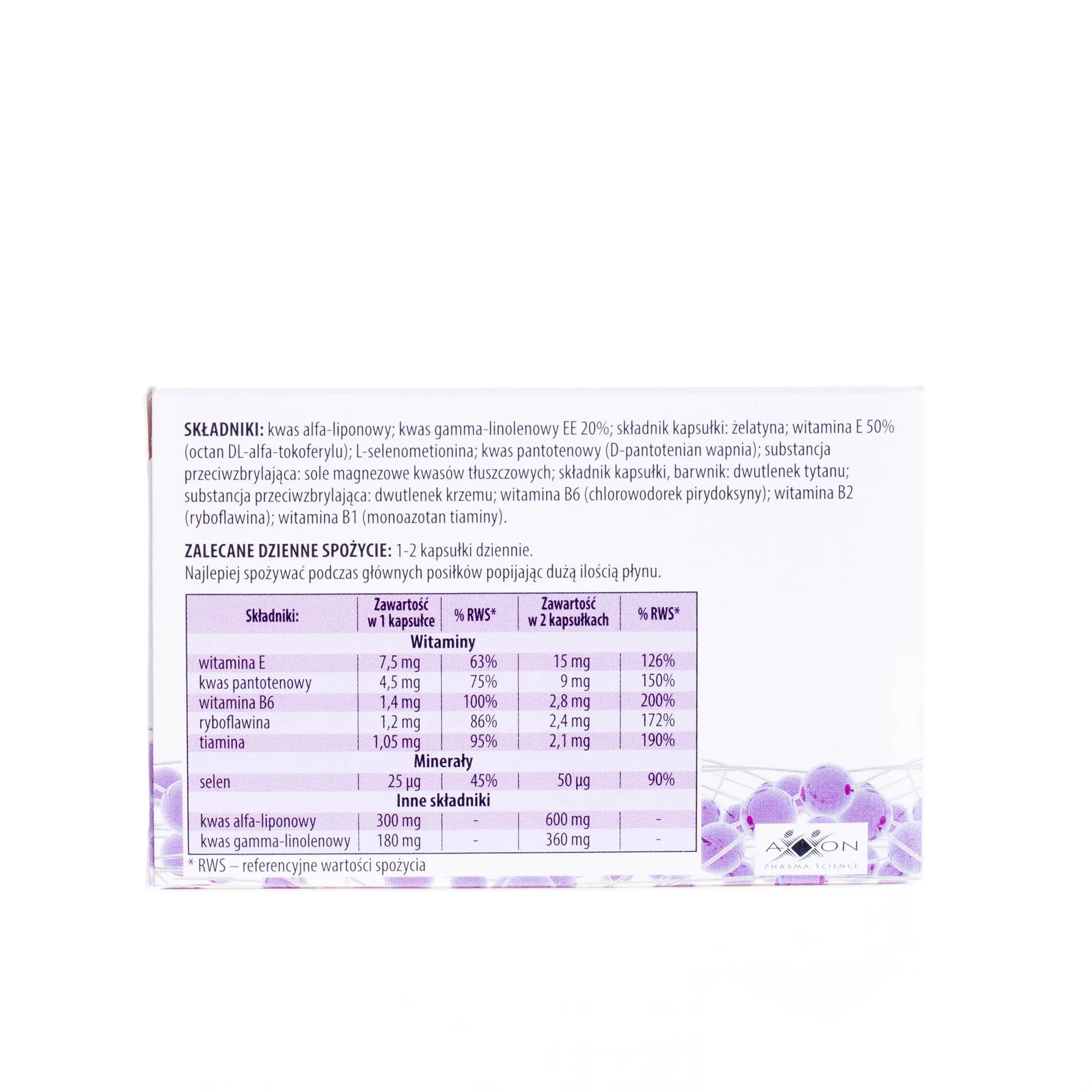 Axolan - suplement diety, 30 kaps. po 557,5 mg 
