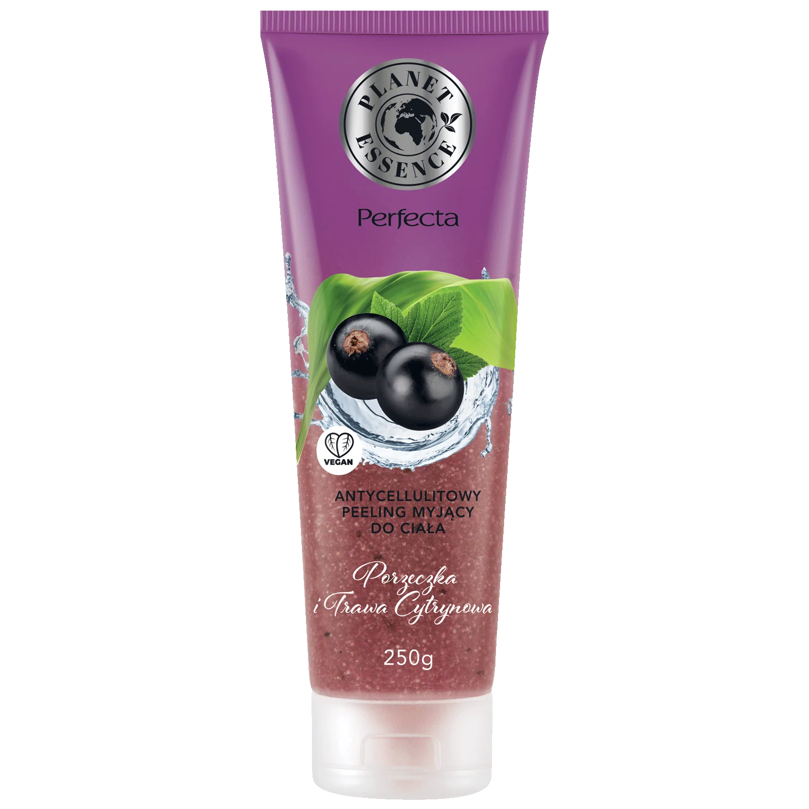 Perfecta Planet Essence antycellulitowy peeling myjący do ciała porzeczka i trawa cytrynowa, 250 g