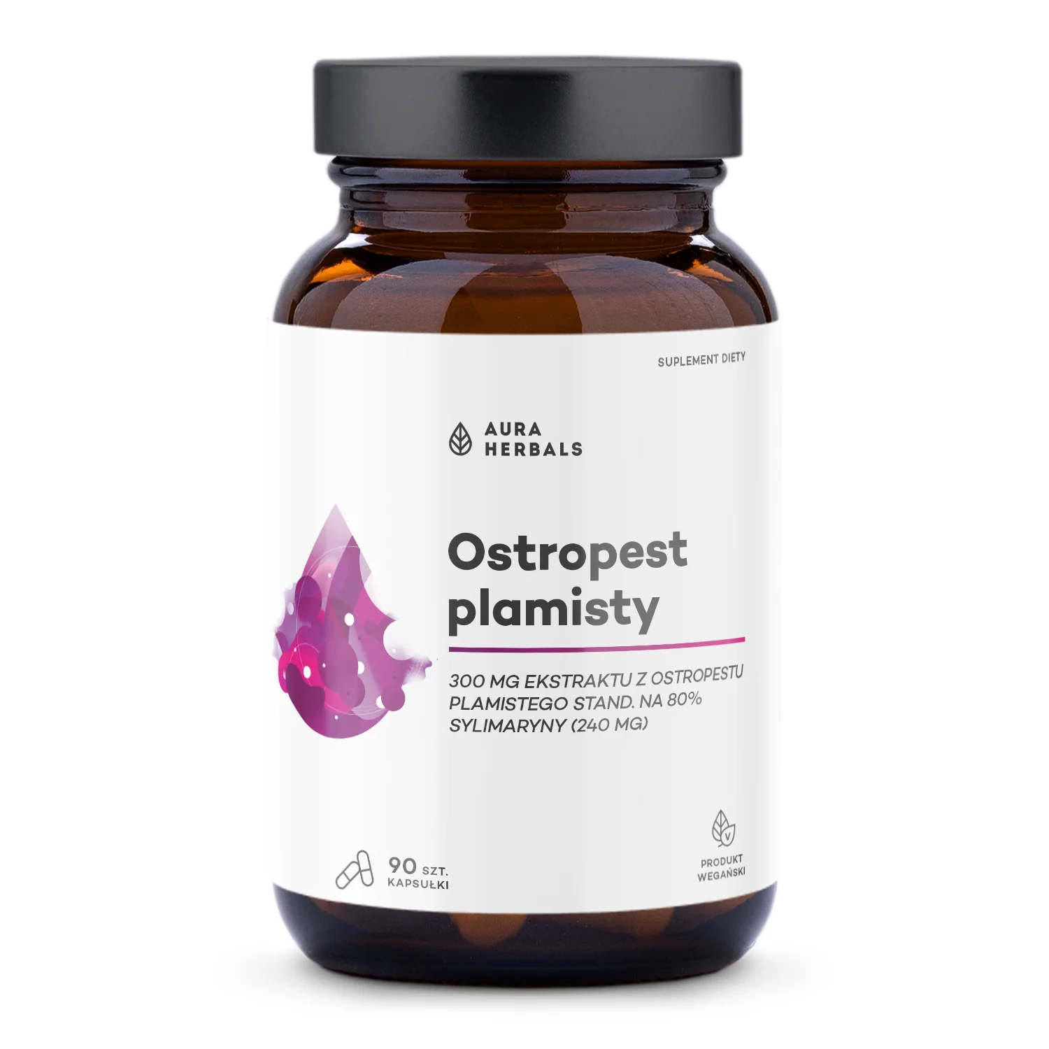 Aura Herbals Ostropest plamisty, 80% Sylimaryny 90 kapsułek
