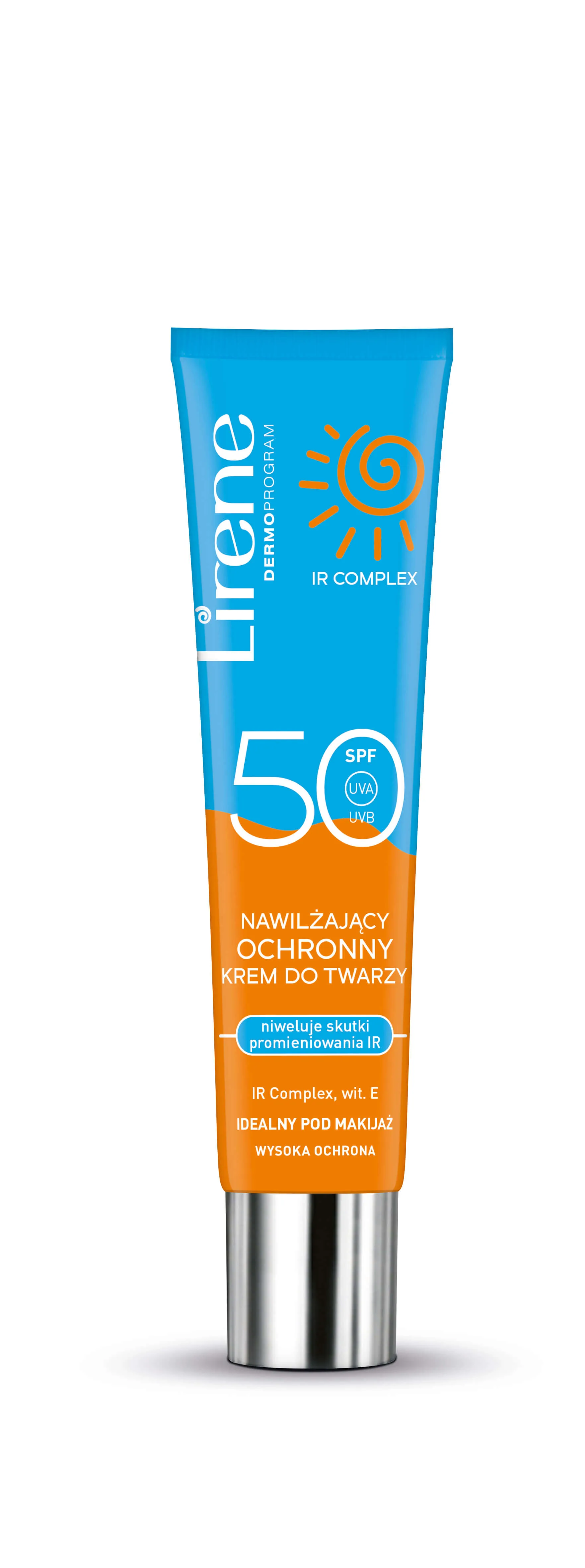 Lirene Sun, nawilżający krem ochrony do twarzy SPF50+, 40 ml