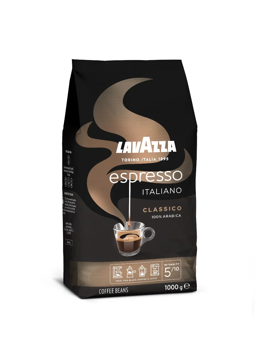Lavazza Caffe Espresso Italiano Classico kawa ziarnista palona, 1 kg