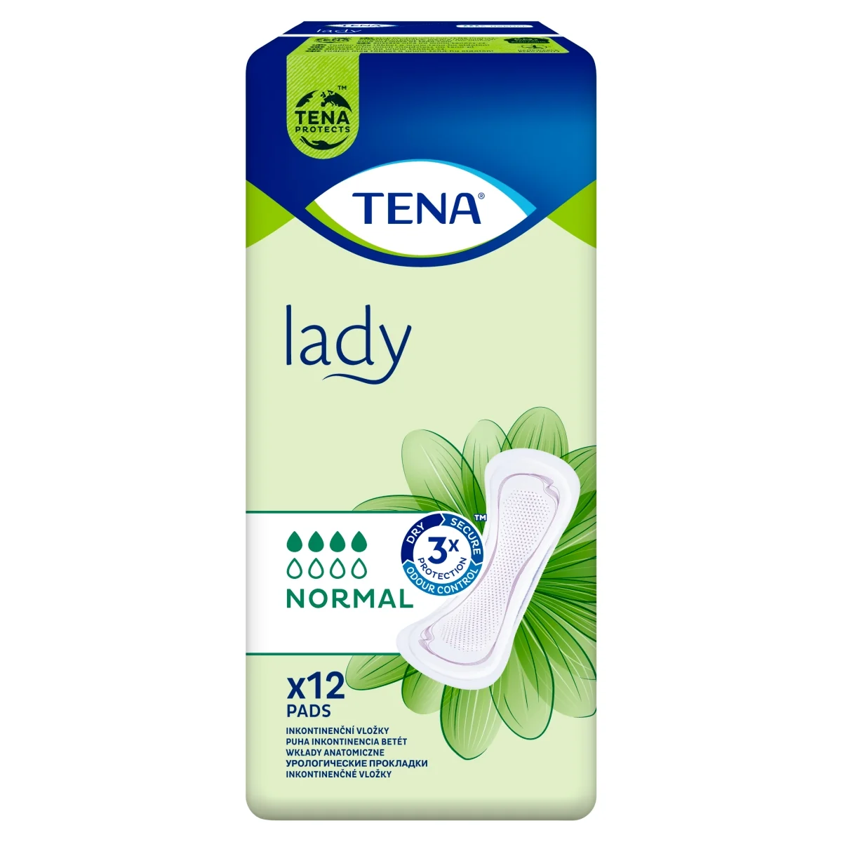 TENA Lady wkładki anatomiczne Normal, 12 sztuk