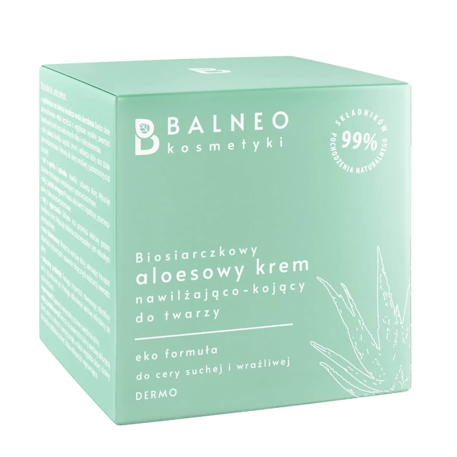 Balneokosmetyki biosiarczkowy aloesowy krem do twarzy nawilżająco-kojący, 50 ml