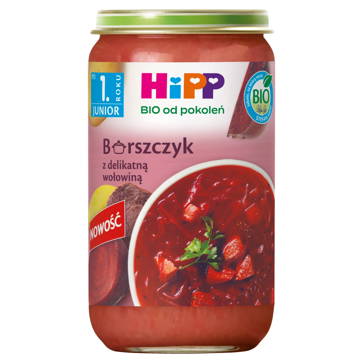 HiPP BIO od pokoleń barszczyk z wołowiną po 1 roku, 250 g