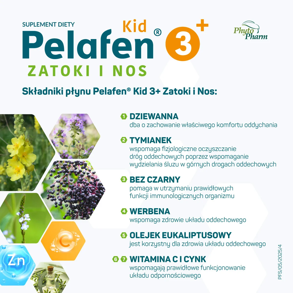 Pelafen Kid 3+ Zatoki i Nos smak malinowy, 100 ml