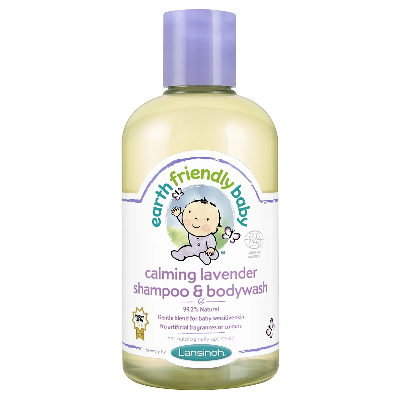 Lansinoh Earth Friendly Baby, łagodzący szampon i płyn do mycia ciała, organiczna lawenda, 250 ml