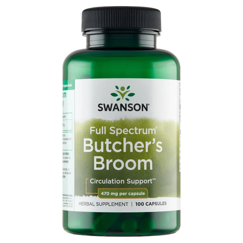 Swanson Butcher's Broom (Ruszczyk kolczasty), 470mg, suplement diety, 100 kapsułek